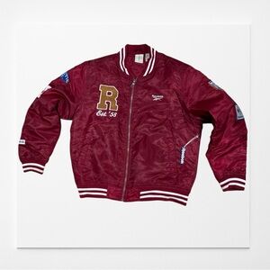 REEBOK Forever 21 Men's Burgundy Bomber Jacket, Size Medium